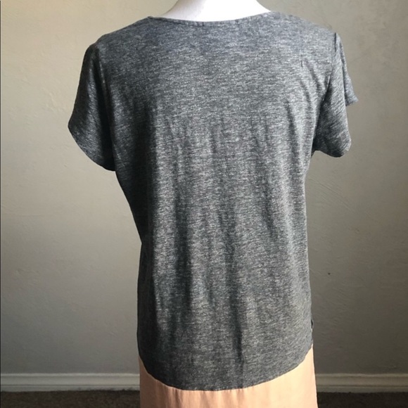 🍋Anthropologie Dolan Left Coast Two Toned Chiffon Tail L Grey and Peach - Picture 2 of 4